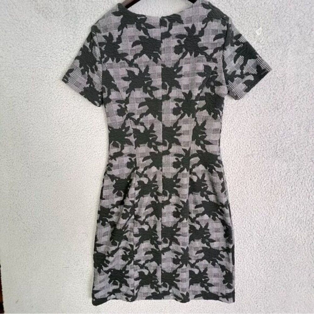 BROOKS BROTHERS WOMENS GRAY AND BLACK FLORAL EMBROIDERED DRESS SIZE 10 - Picture 3 of 11